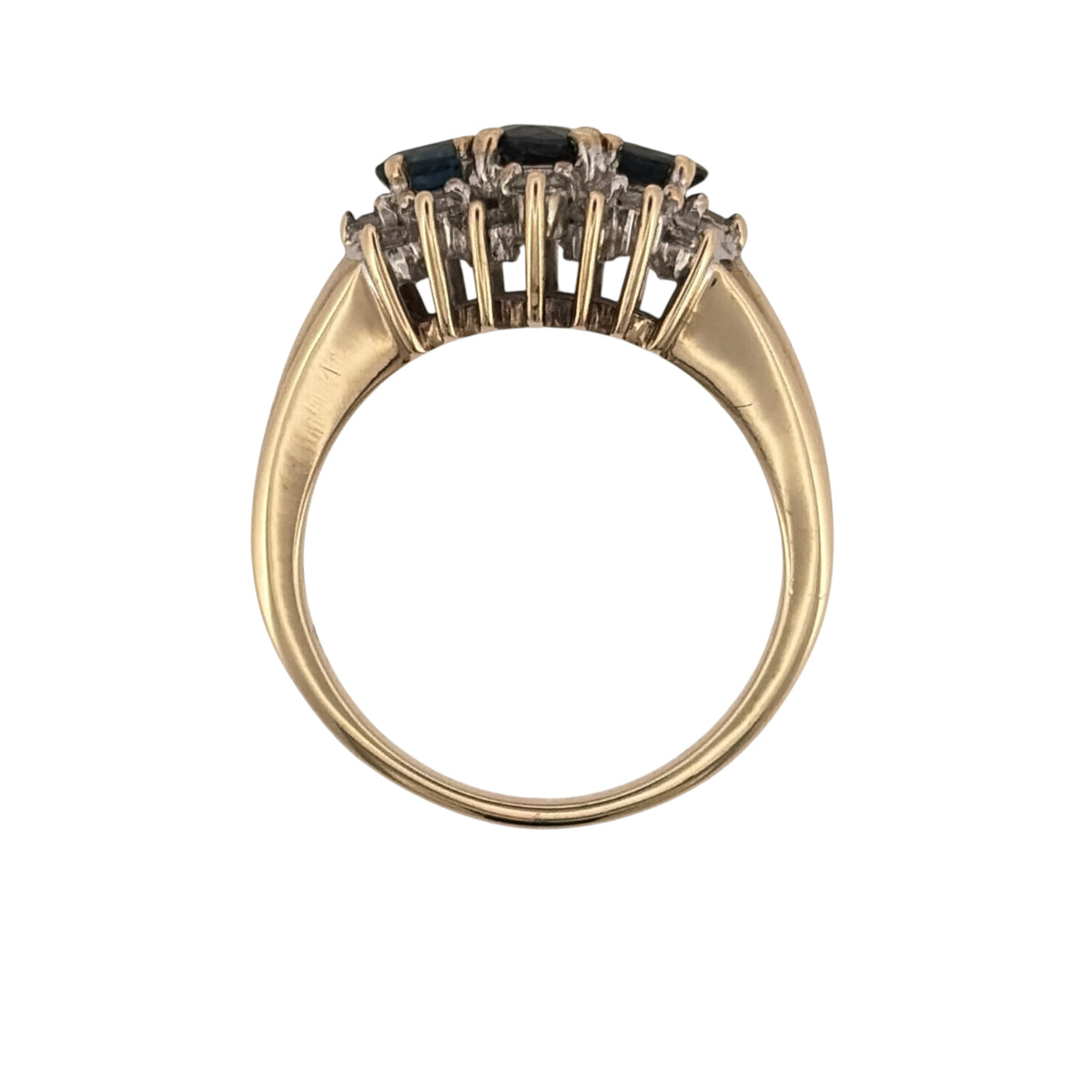 9ct Gold Diamond & Sapphire Cluster Ring