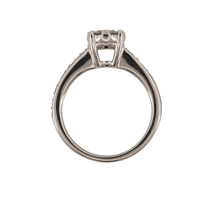 9ct White Gold & Diamond Cluster Ring