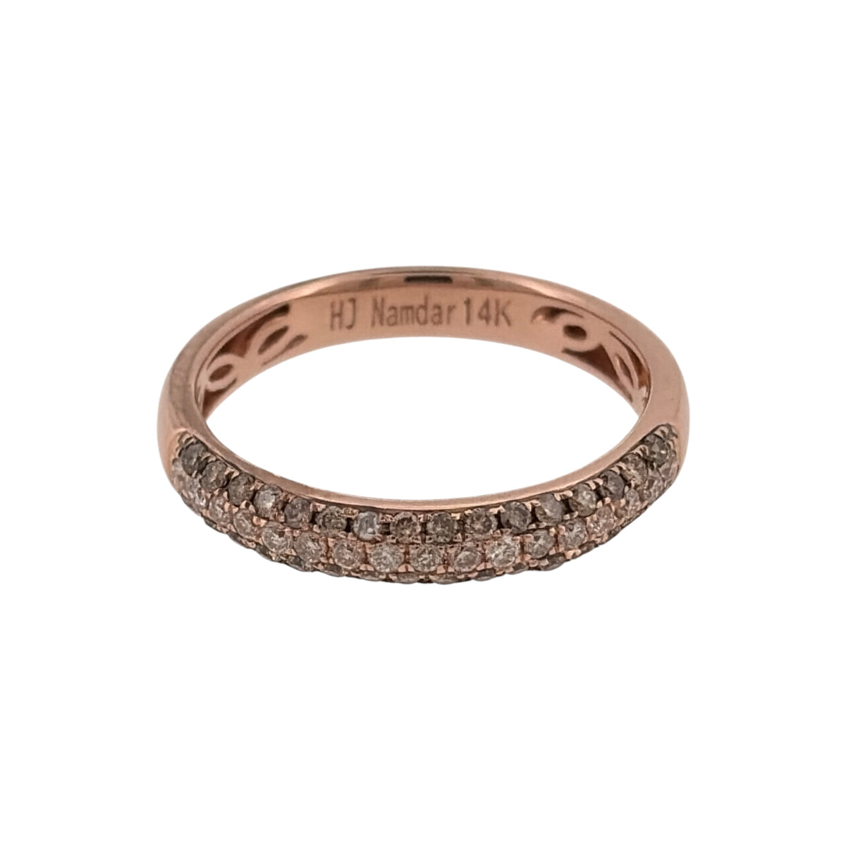 14ct Gold & Diamond Domed Band Ring