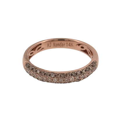 14ct Gold & Diamond Domed Band Ring