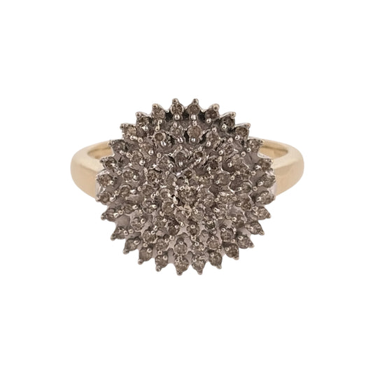 9ct Gold & Diamond Round Cluster Ring
