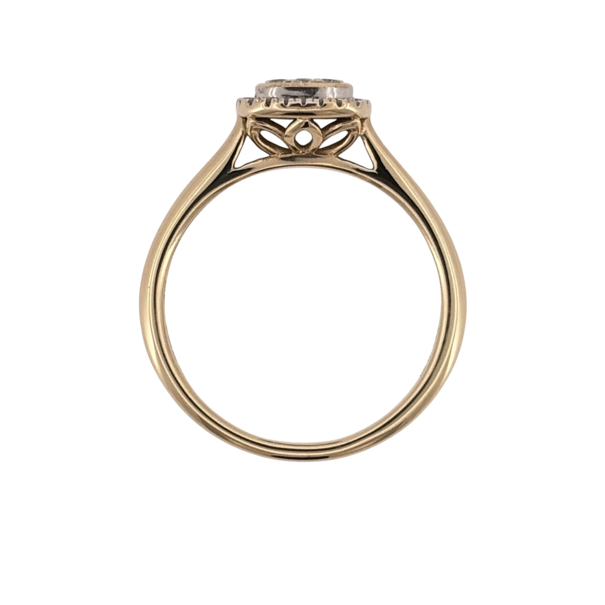 9ct Gold & Diamond Square Halo Cluster Ring