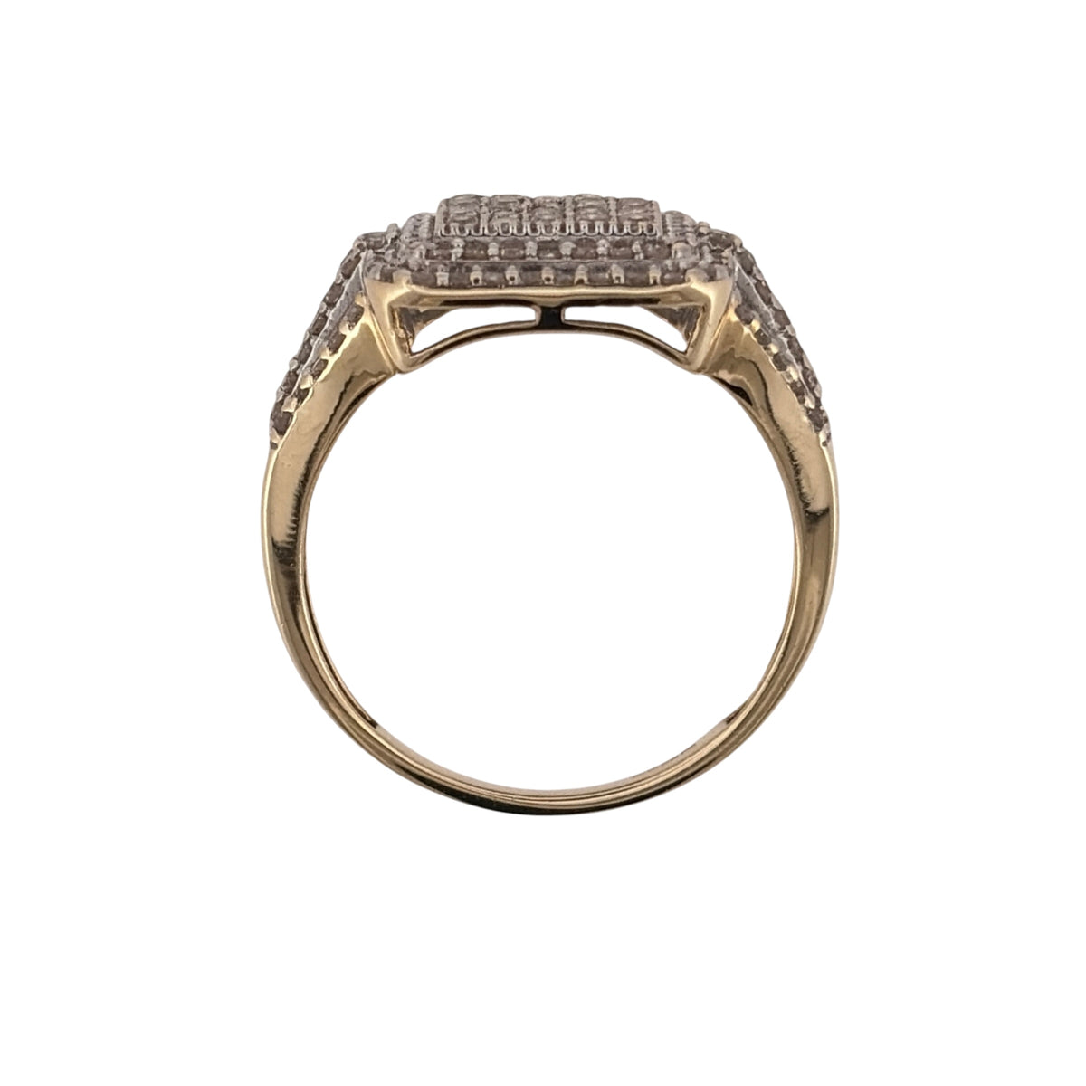 9ct Gold & Diamond Square Cluster Ring