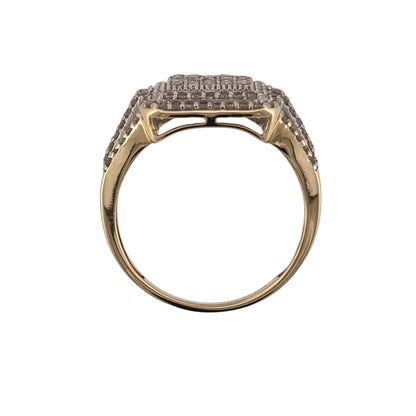 9ct Gold & Diamond Square Cluster Ring