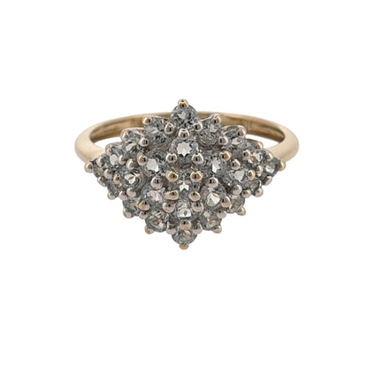 9ct Gold & Light Blue Stone Cluster Ring
