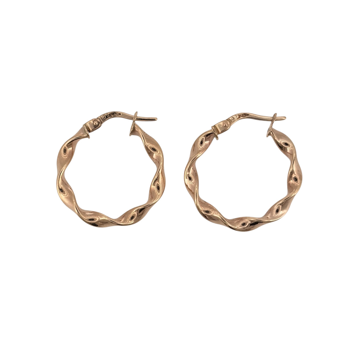 9ct Gold Twisted Hoop Creole Earrings