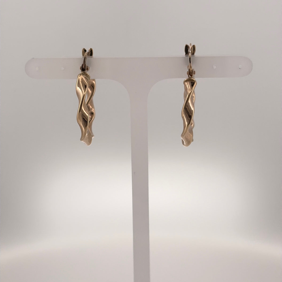 9ct Gold Twisted Hoop Creole Earrings