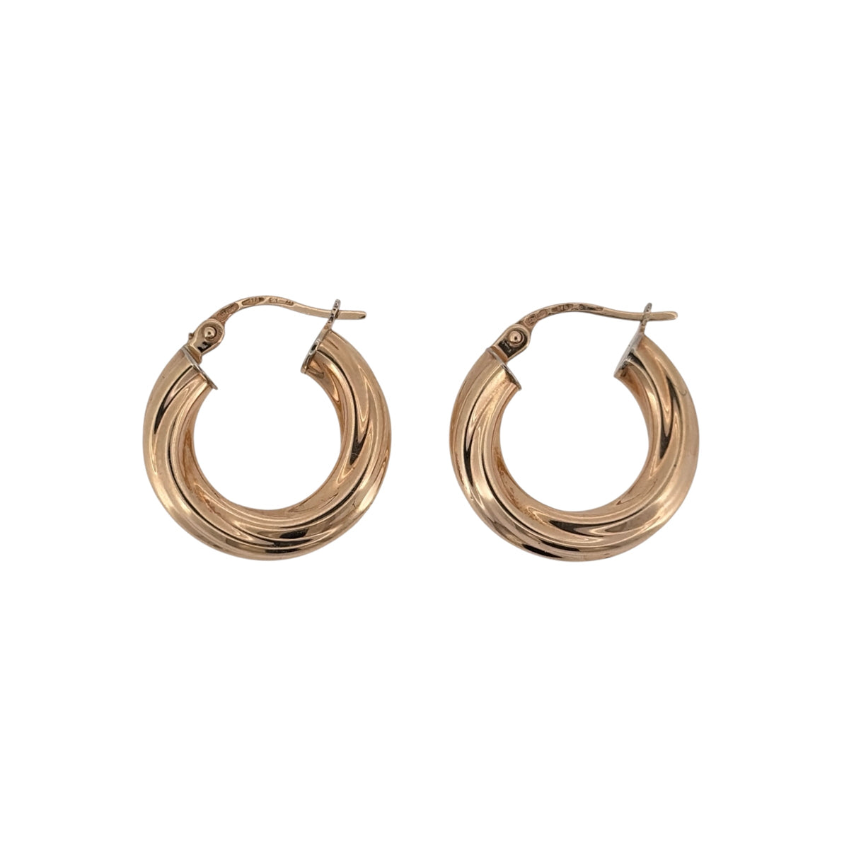 9ct Gold Twisted Hoop Creole Earrings