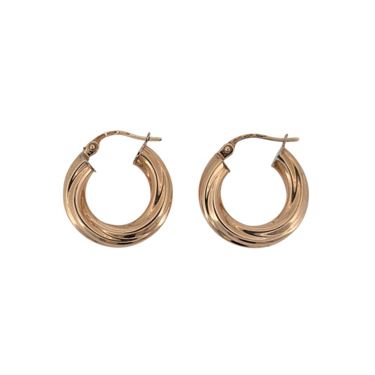 9ct Gold Twisted Hoop Creole Earrings