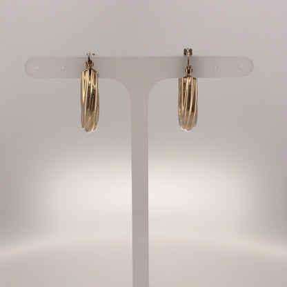 9ct Gold Twisted Hoop Creole Earrings