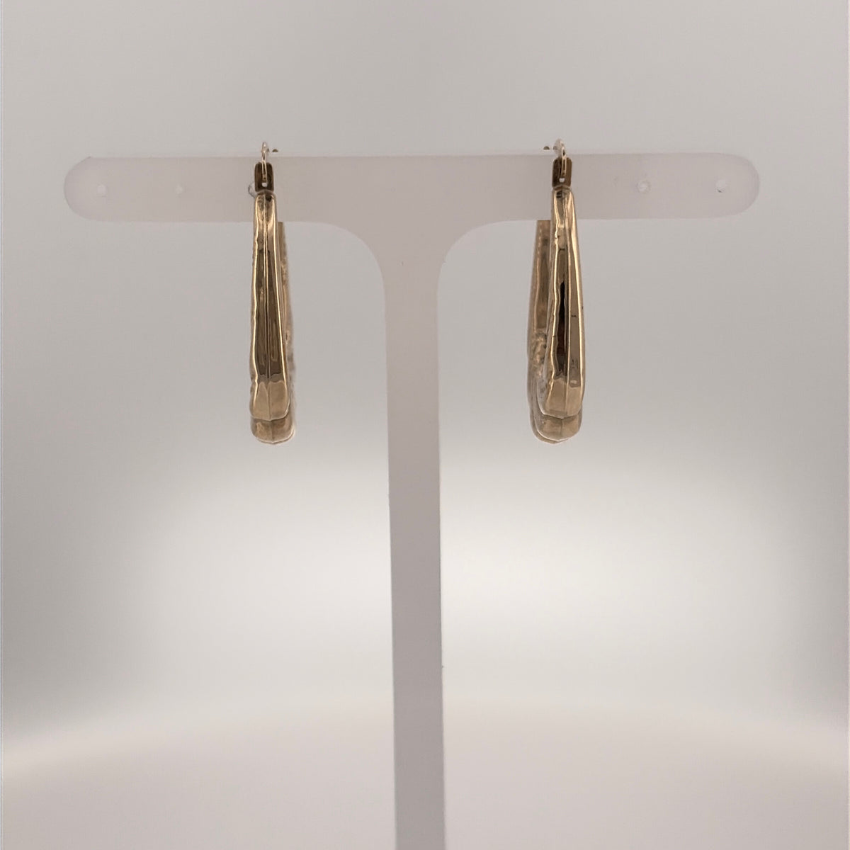 9ct Gold Twisted Oval Creole Earrings
