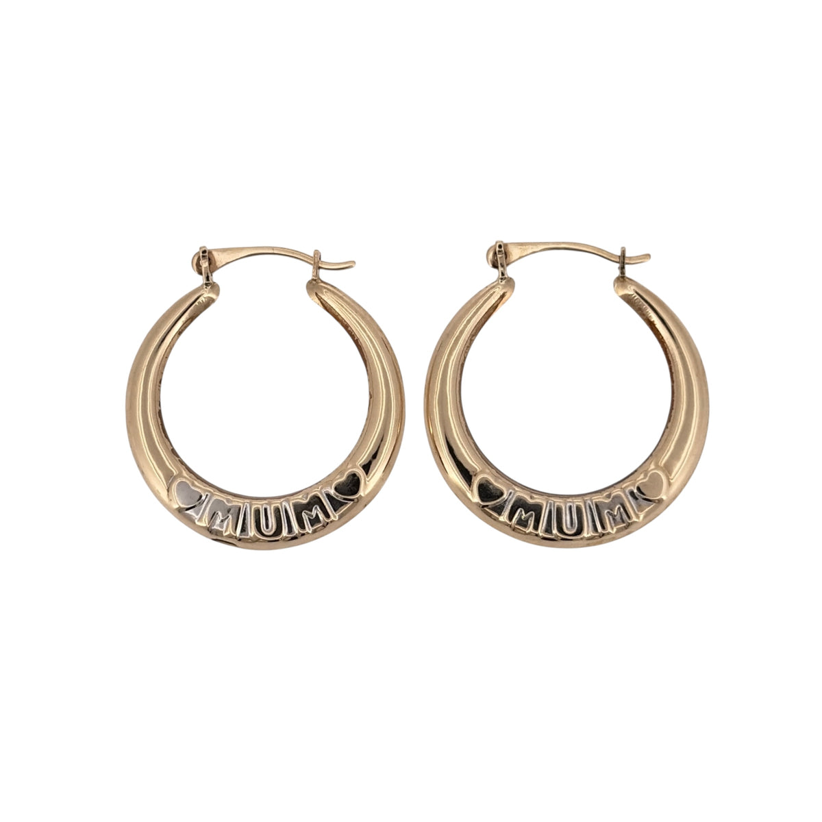 9ct Gold Mum Hoop Creole Earrings