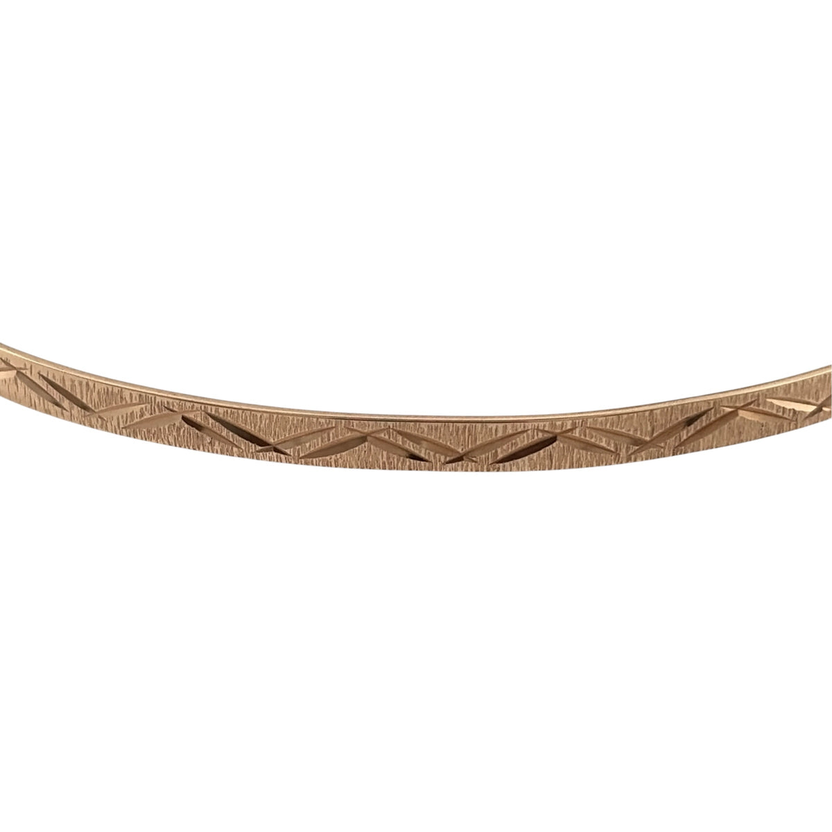 Add a timeless piece to your jewellery collection with this pre-owned 9ct yellow solid gold patterned bangle, featuring decorative detailing and a classic gold finish.

Design: The bangle features a traditional circular design with patterned detailing, creating an attractive and elegant appearance.
Material: Made from solid 9ct yellow gold, offering a classic warm gold finish.
Bangle Detail: The bangle measures approximately 3mm wide, with decorative patterned detailing that adds character to the design.