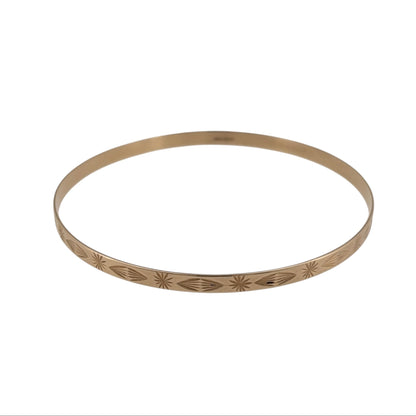 9ct Solid Gold Patterned Bangle