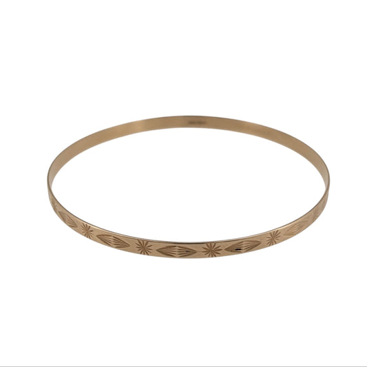 9ct Solid Gold Patterned Bangle