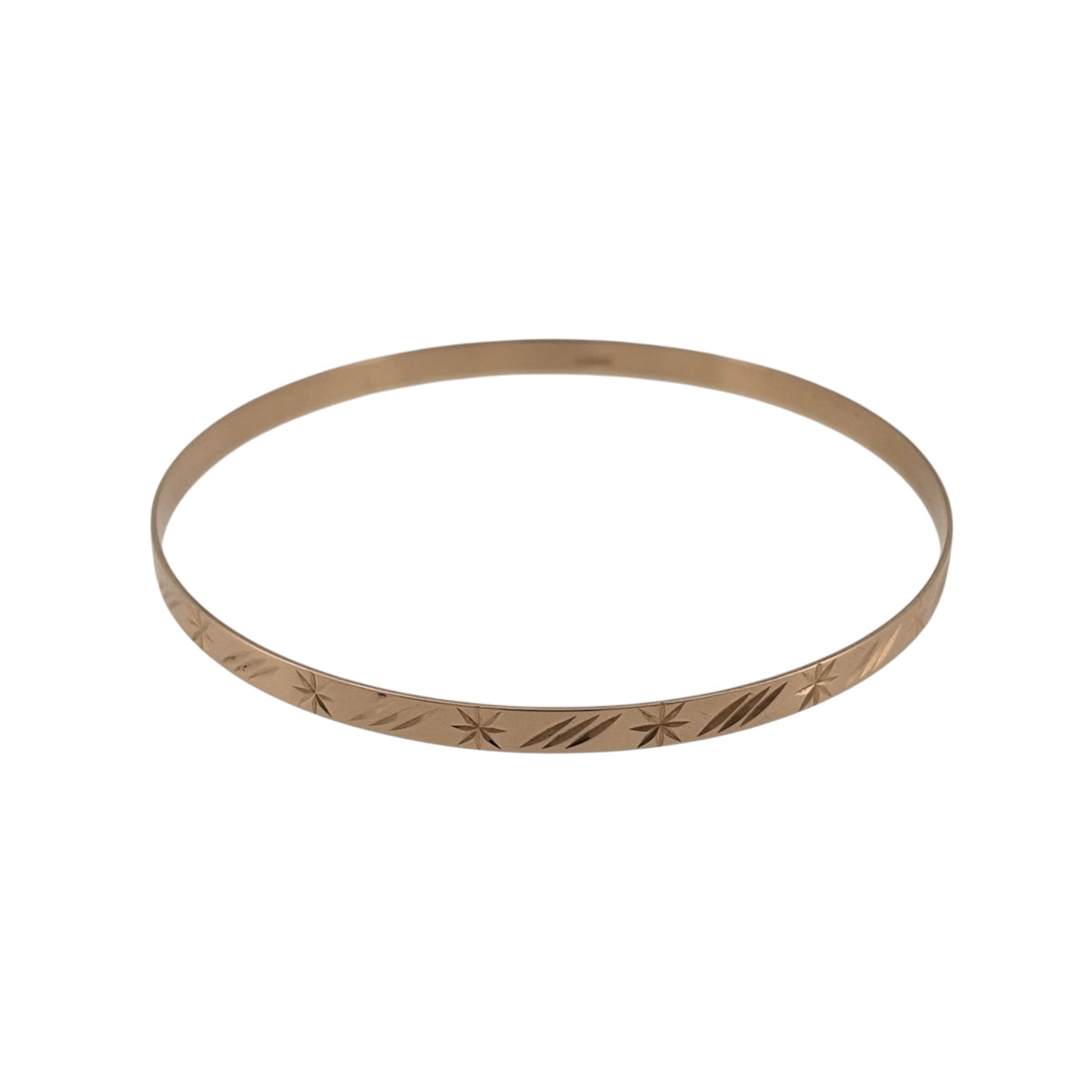 9ct Solid Gold Patterned Bangle