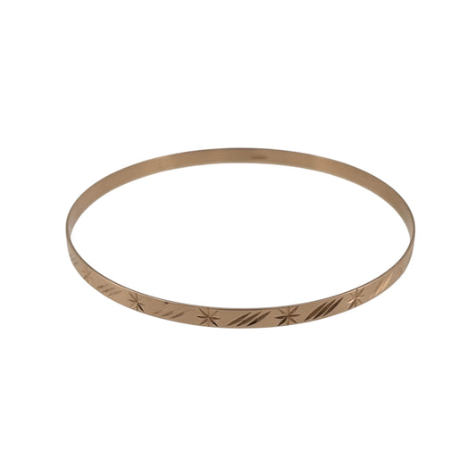 9ct Solid Gold Patterned Bangle