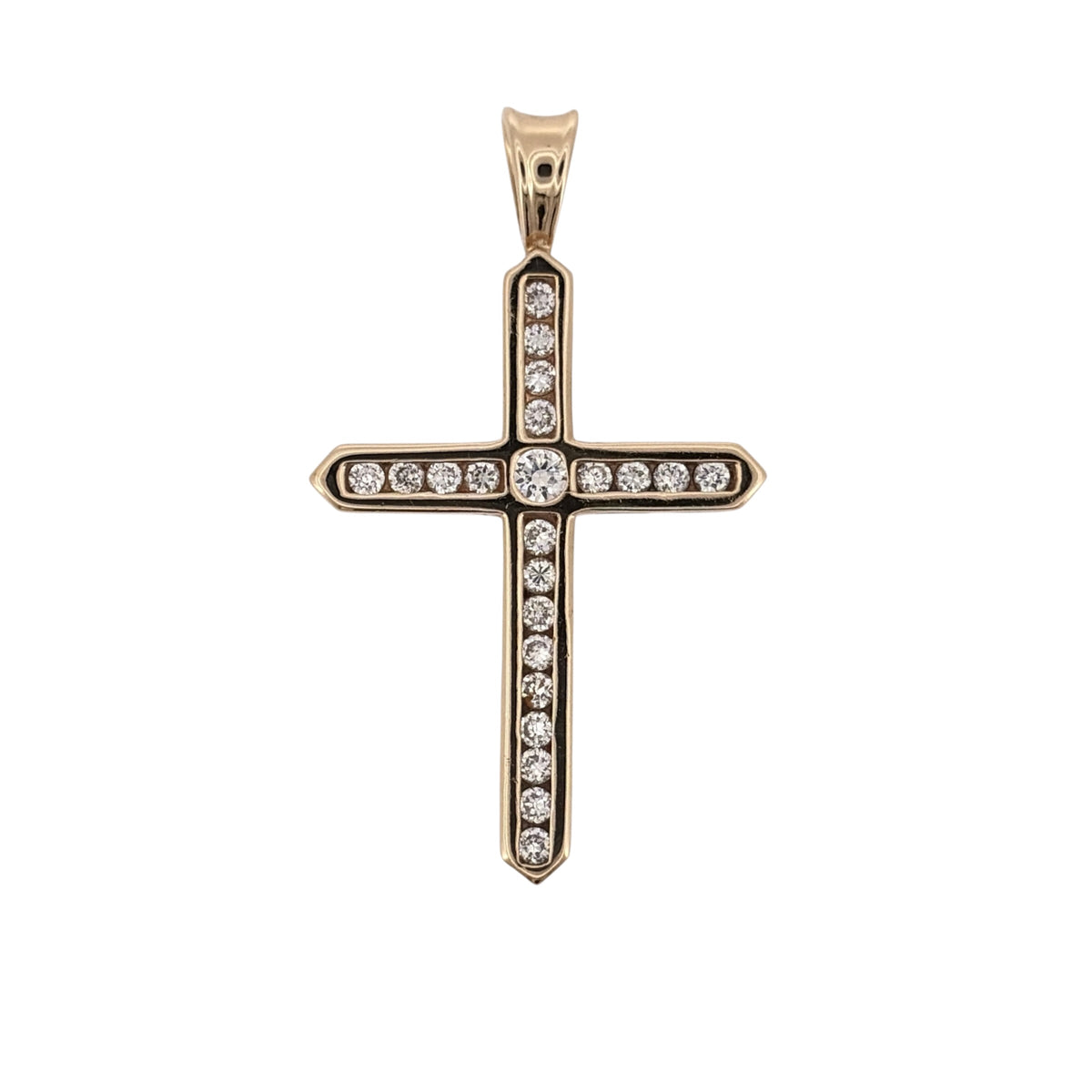 9ct Gold & Cubic Zirconia Cross Pendant