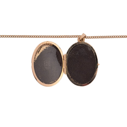 9ct Gold & Amethyst Oval Locket 18" Necklace