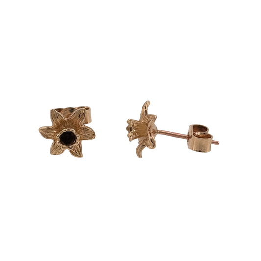 9ct Welsh Gold Daffodil Stud Earrings