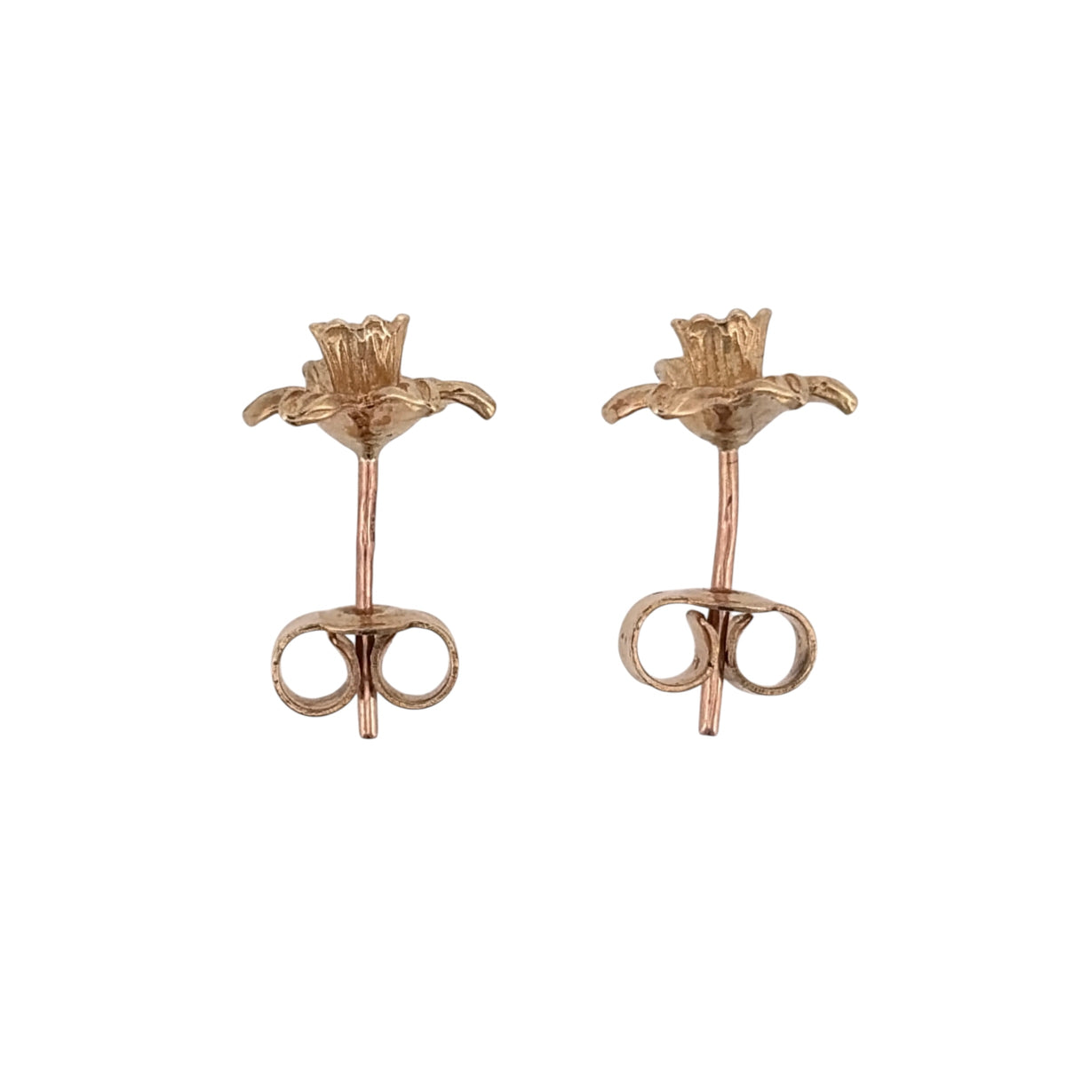 9ct Welsh Gold Daffodil Stud Earrings