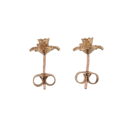 9ct Welsh Gold Daffodil Stud Earrings