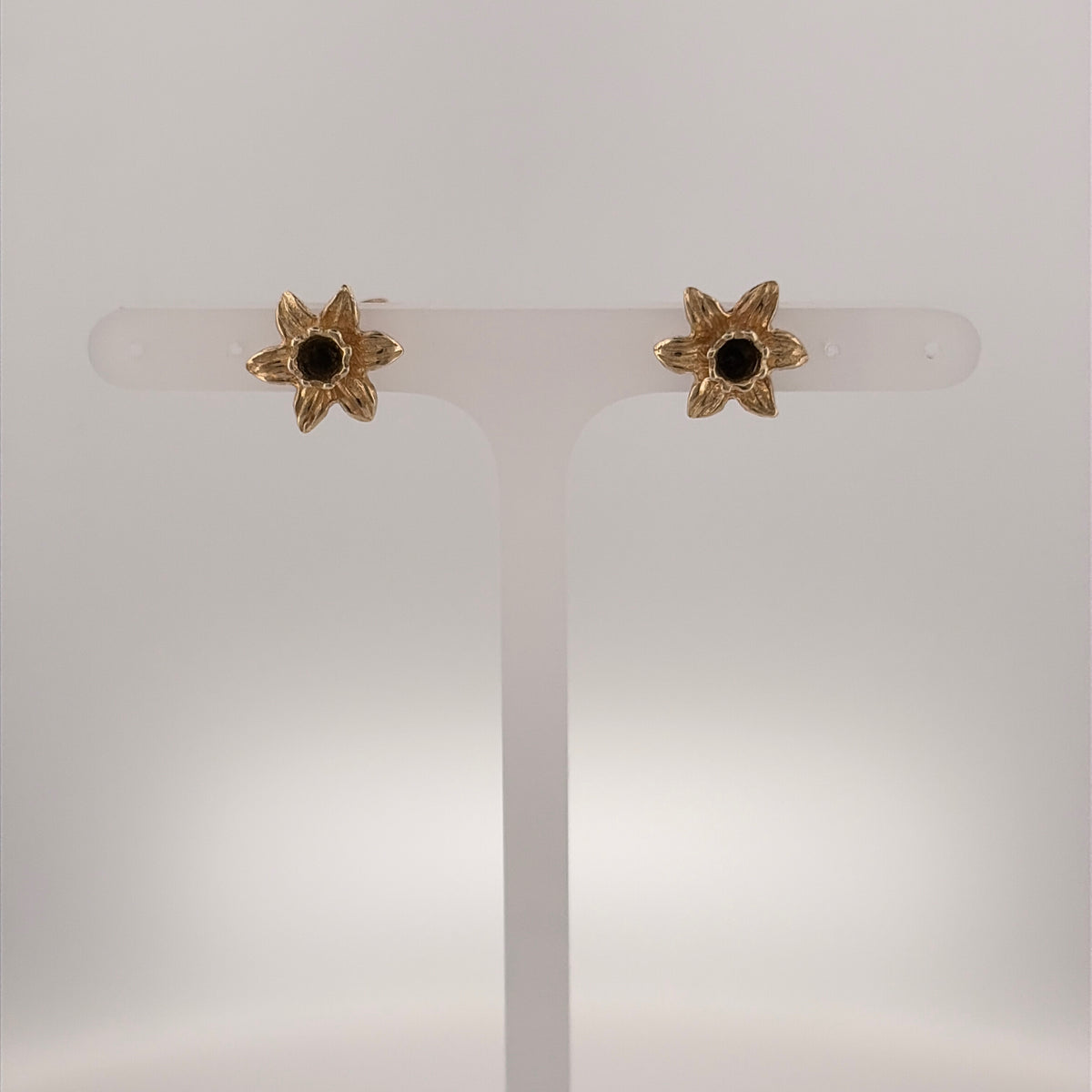 9ct Welsh Gold Daffodil Stud Earrings