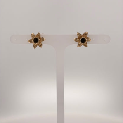 9ct Welsh Gold Daffodil Stud Earrings