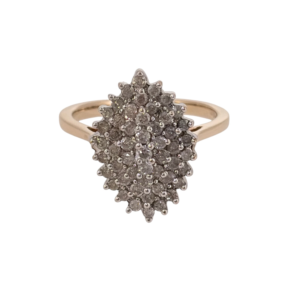9ct Gold & Diamond Marquise Cluster Ring