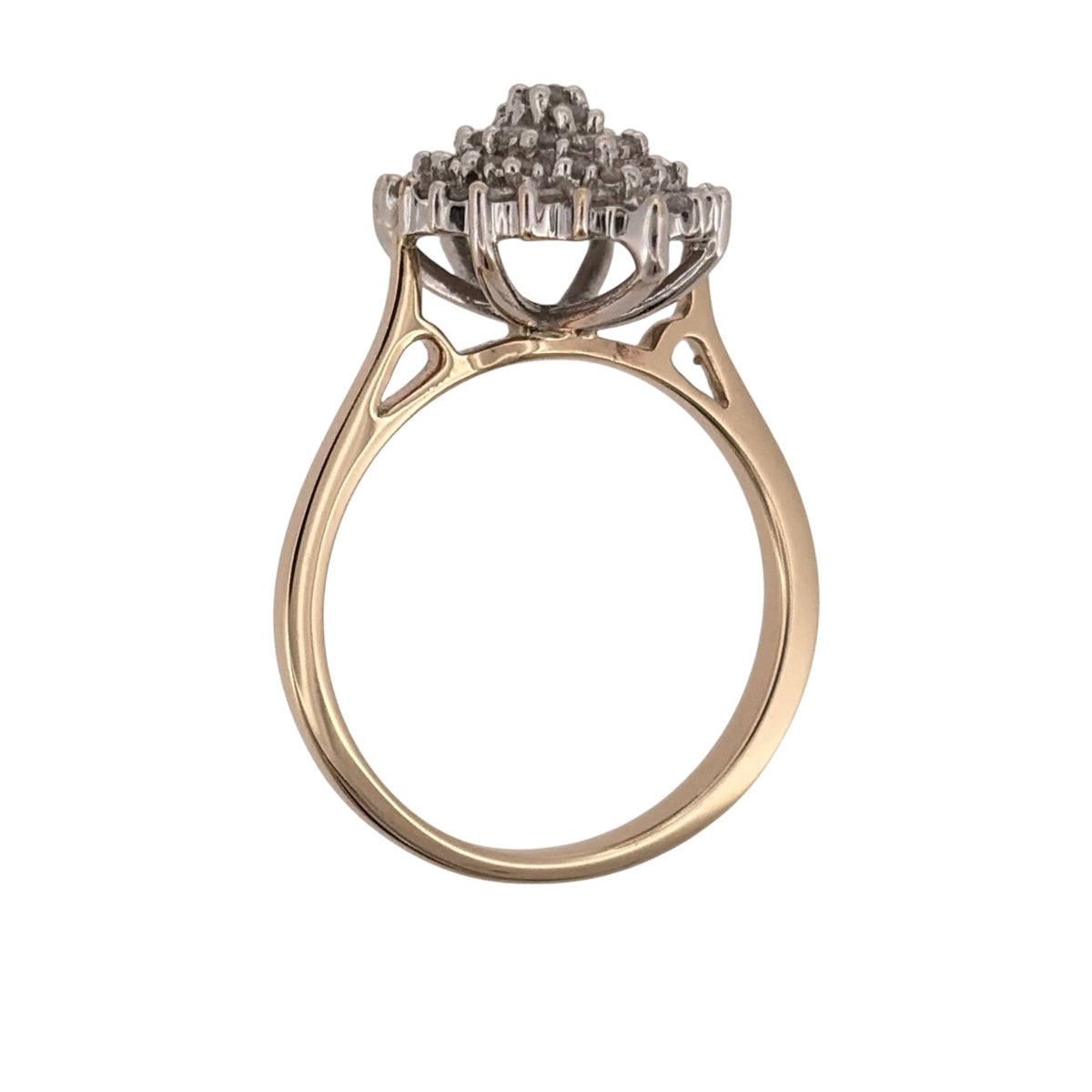 9ct Gold & Diamond Marquise Cluster Ring