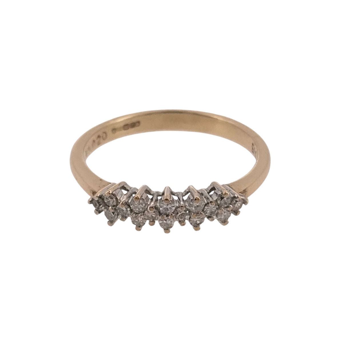 9ct Gold & Diamond Cluster Band Ring