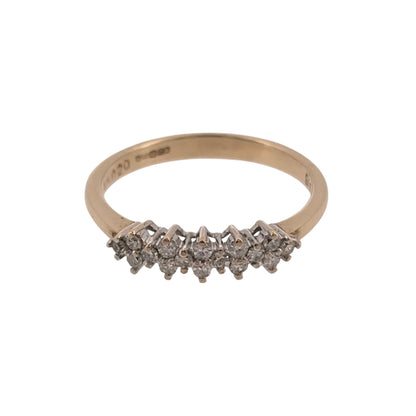 9ct Gold & Diamond Cluster Band Ring