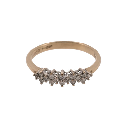 9ct Gold & Diamond Cluster Band Ring