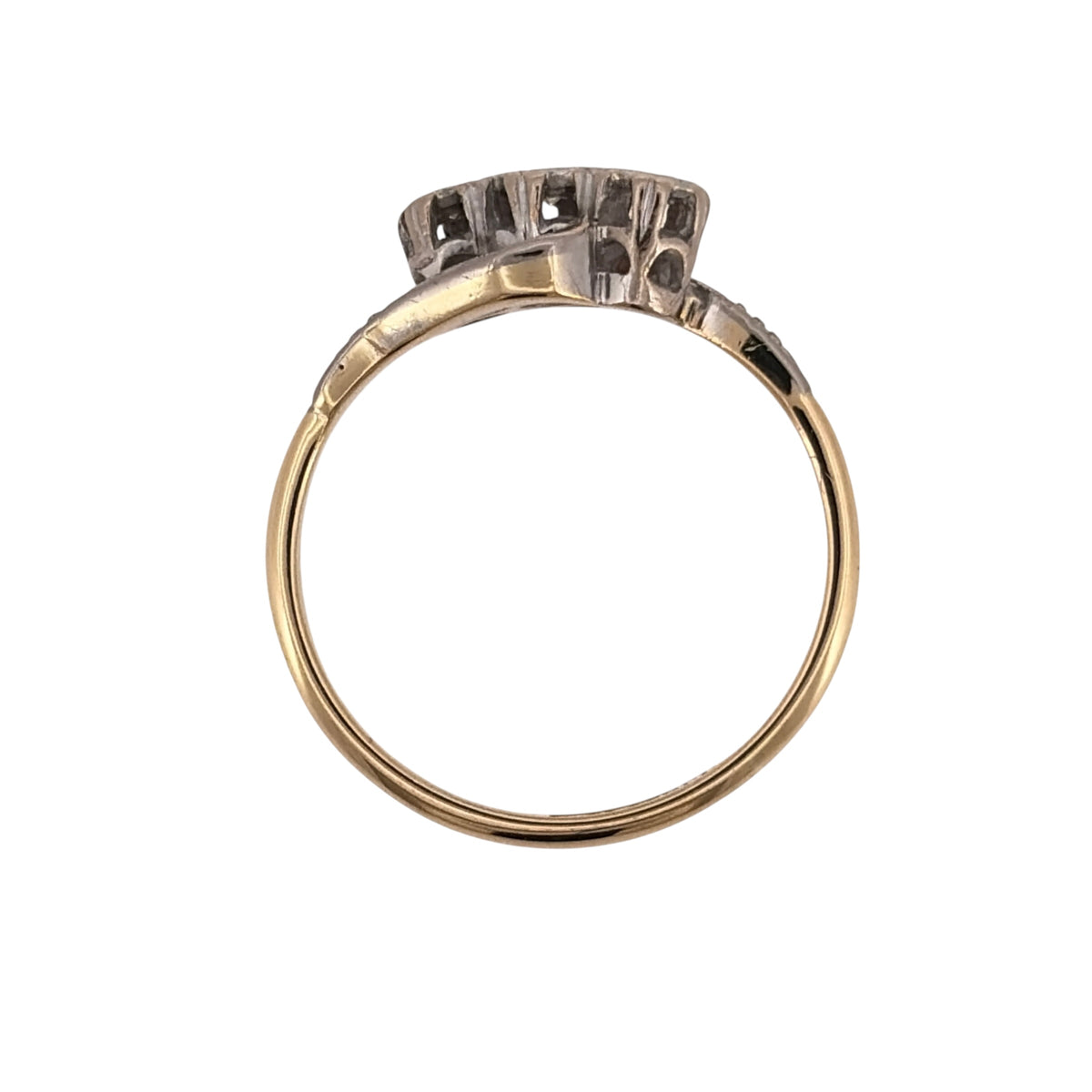 18ct Gold & Platinum Diamond Trilogy Twist Ring