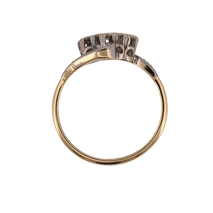 18ct Gold & Platinum Diamond Trilogy Twist Ring