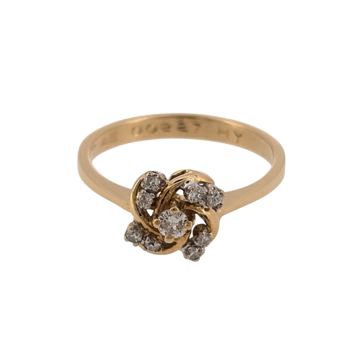 18ct Gold & Diamond Swirl Cluster Ring