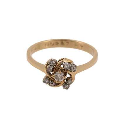 18ct Gold & Diamond Swirl Cluster Ring