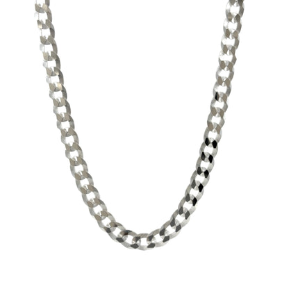 925 Silver 18" Textured Curb Chain