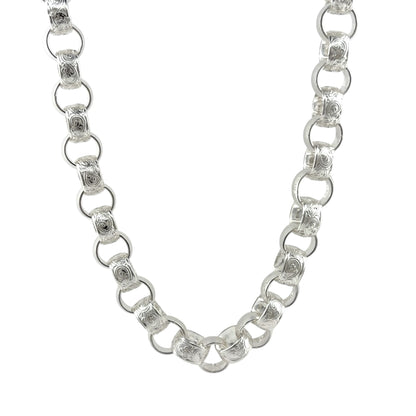 925 Silver 20" Patterned Belcher Chain