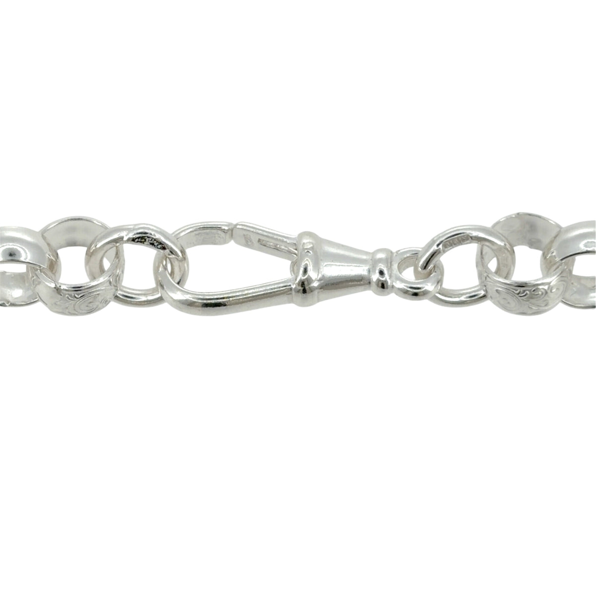 New 925 Silver 20" Patterned Belcher Chain with the weight 39.30 grams and link width 8mm