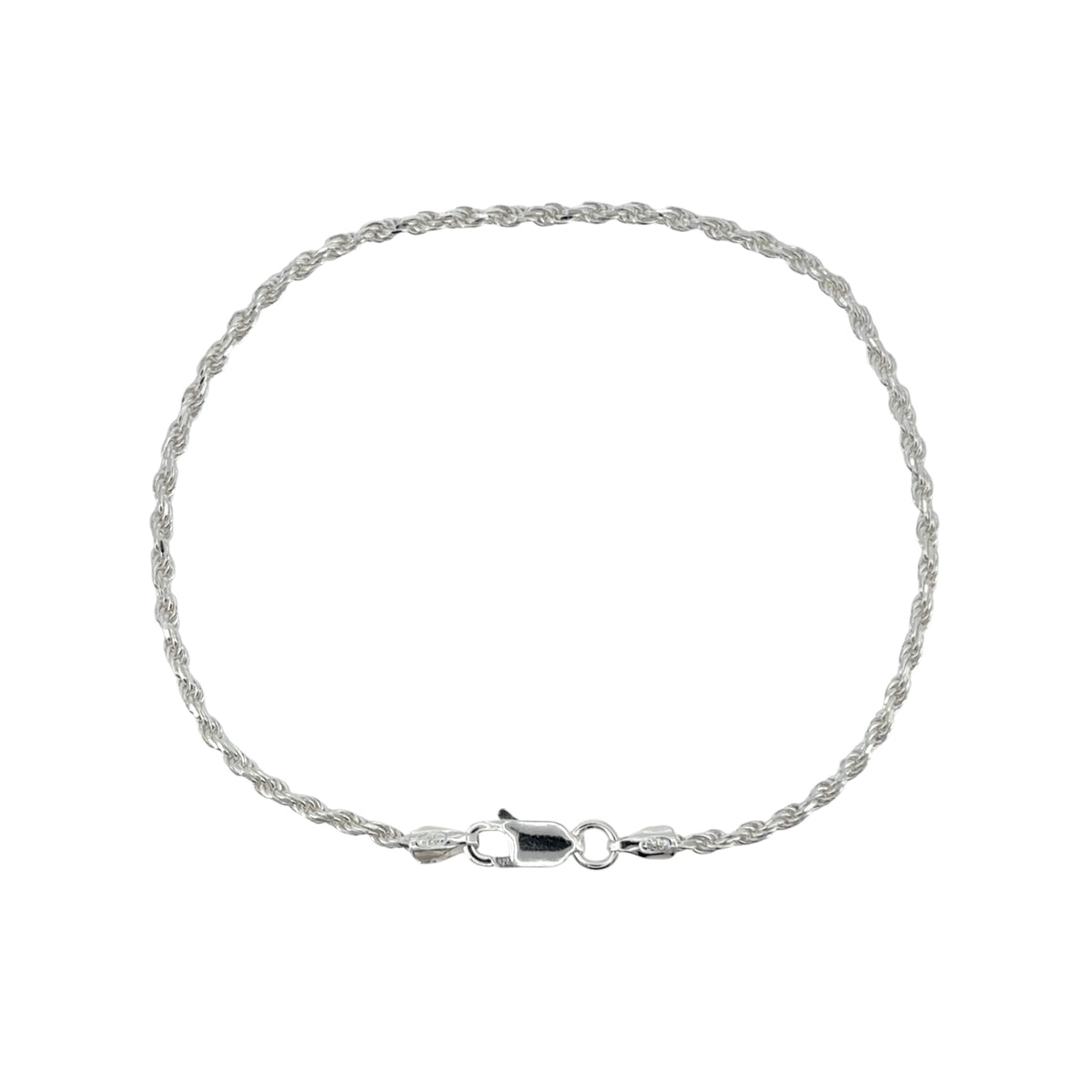 925 Silver 7" Rope Bracelet