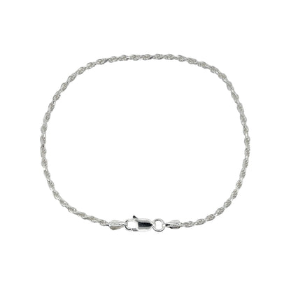 925 Silver 7" Rope Bracelet
