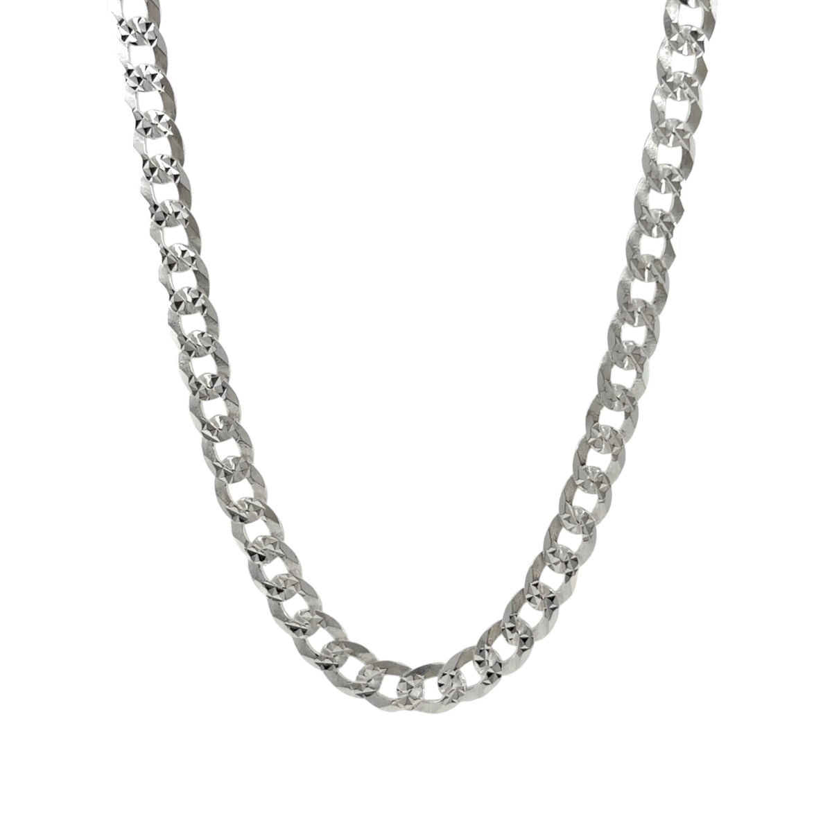 925 Silver 18" Textured Curb Chain