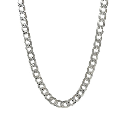 925 Silver 18" Textured Curb Chain