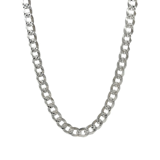 925 Silver 18" Textured Curb Chain