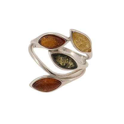 925 Silver & Amber Wrap Around Ring