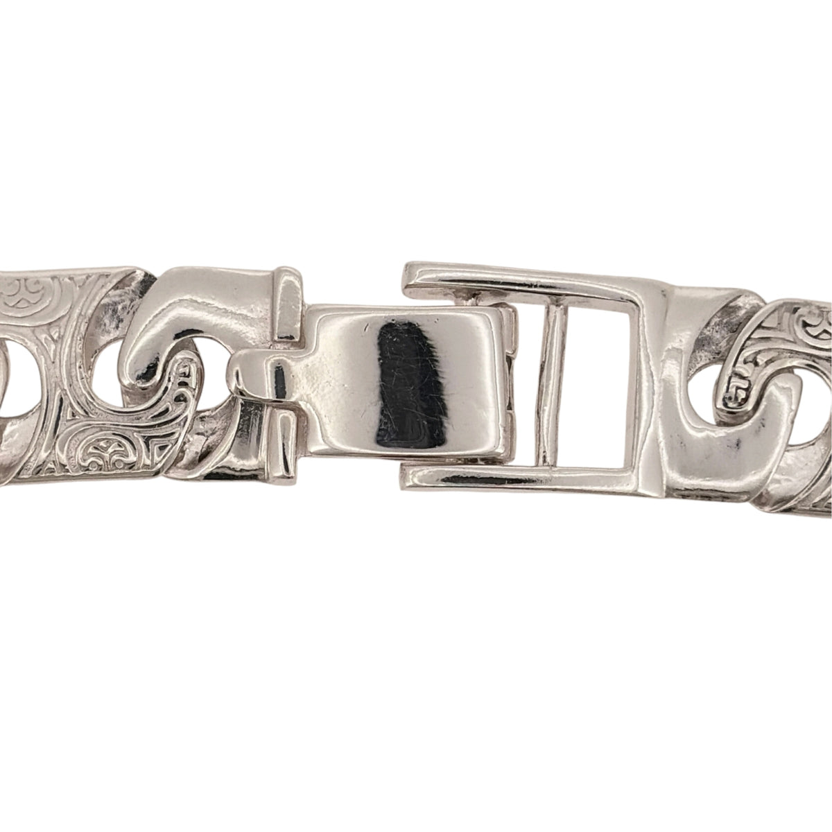 New 925 Silver 20" Patterned Bali Link Chain with the weight 66.90 grams and link width 12mm