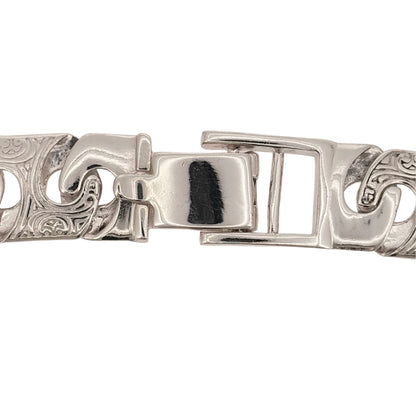 New 925 Silver 20" Patterned Bali Link Chain with the weight 66.90 grams and link width 12mm
