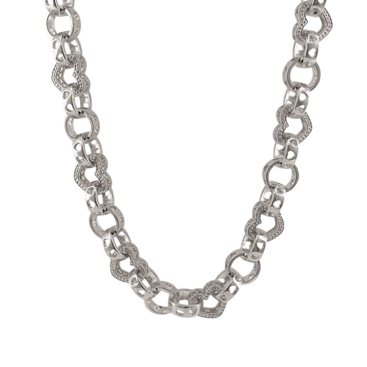 925 Silver 22" Heart Link Belcher Chain