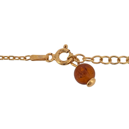 New 925 Silver Gold Plated &amp; Amber Cross 18" - 20" adjustable Necklace and the cross is approx 32mm by 16mm